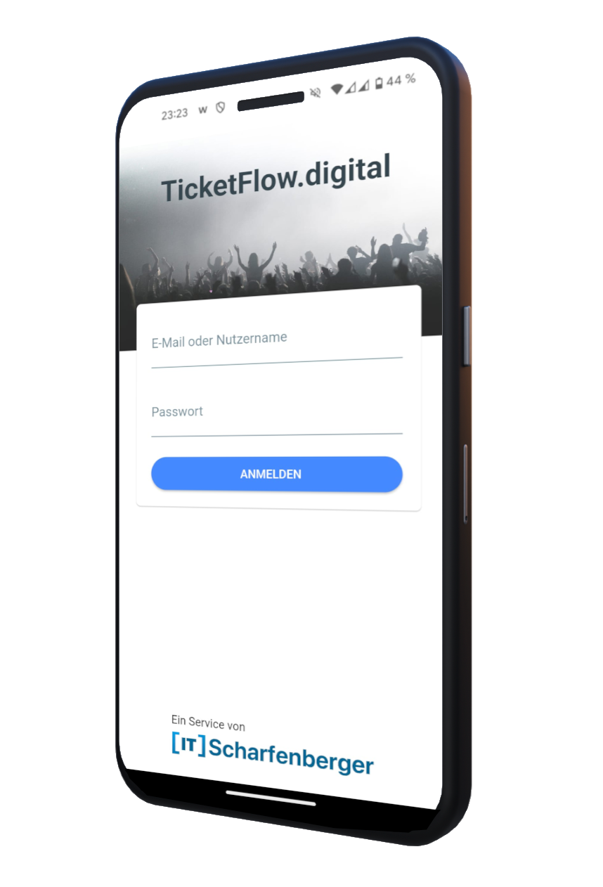 TicketFlow.digital App Login Screen